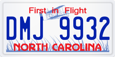 NC license plate DMJ9932