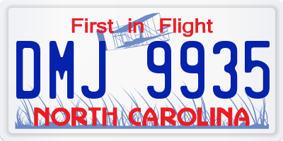 NC license plate DMJ9935