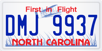NC license plate DMJ9937