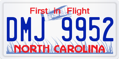 NC license plate DMJ9952