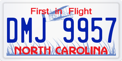 NC license plate DMJ9957