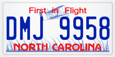 NC license plate DMJ9958