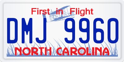 NC license plate DMJ9960