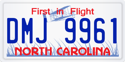 NC license plate DMJ9961