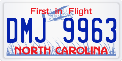 NC license plate DMJ9963