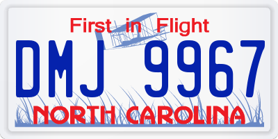 NC license plate DMJ9967