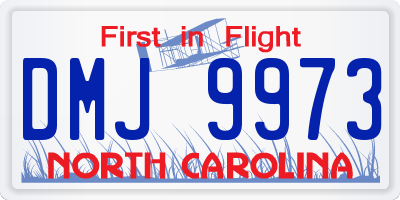 NC license plate DMJ9973