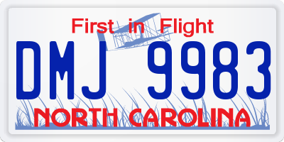 NC license plate DMJ9983