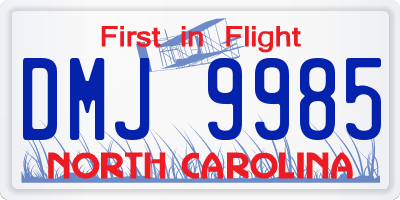 NC license plate DMJ9985