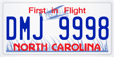 NC license plate DMJ9998