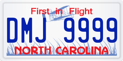 NC license plate DMJ9999