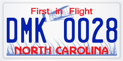 NC license plate DMK0028