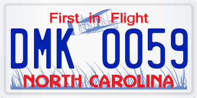 NC license plate DMK0059