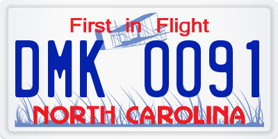 NC license plate DMK0091
