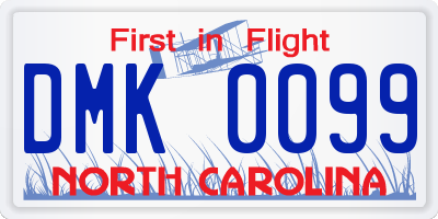 NC license plate DMK0099