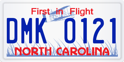 NC license plate DMK0121