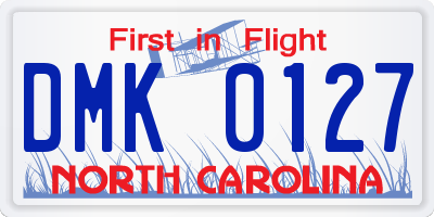 NC license plate DMK0127