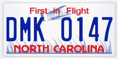 NC license plate DMK0147