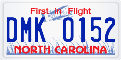 NC license plate DMK0152