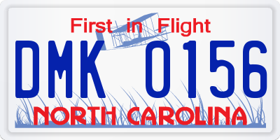 NC license plate DMK0156