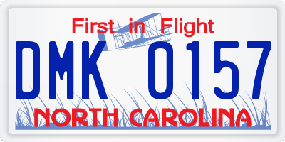 NC license plate DMK0157