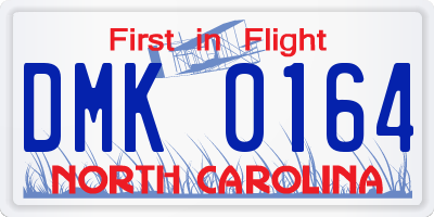 NC license plate DMK0164
