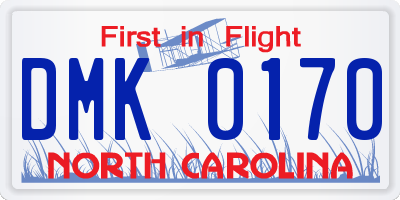NC license plate DMK0170
