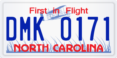 NC license plate DMK0171