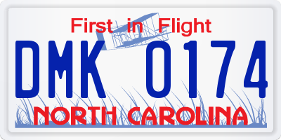 NC license plate DMK0174