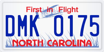 NC license plate DMK0175