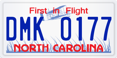NC license plate DMK0177
