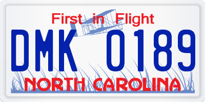 NC license plate DMK0189