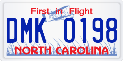 NC license plate DMK0198