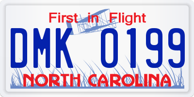 NC license plate DMK0199