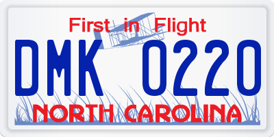 NC license plate DMK0220