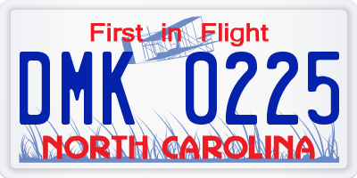 NC license plate DMK0225