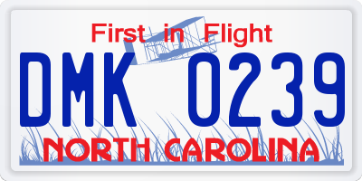 NC license plate DMK0239