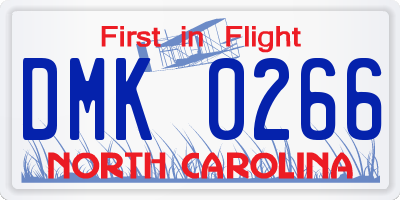 NC license plate DMK0266