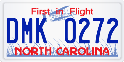 NC license plate DMK0272