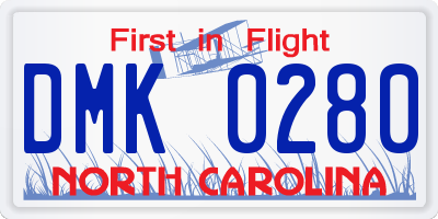 NC license plate DMK0280