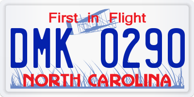 NC license plate DMK0290