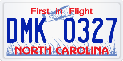 NC license plate DMK0327