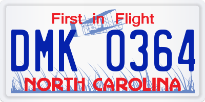 NC license plate DMK0364