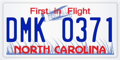 NC license plate DMK0371