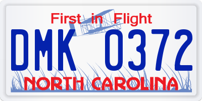 NC license plate DMK0372