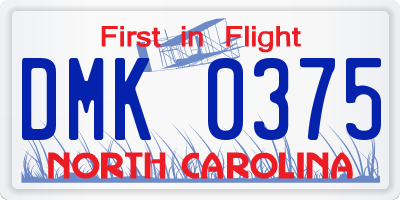 NC license plate DMK0375