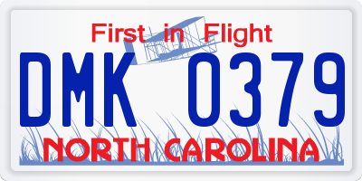 NC license plate DMK0379