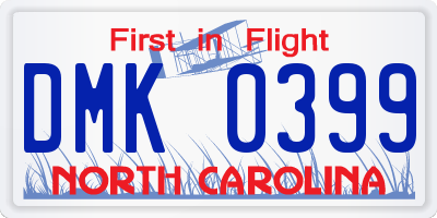 NC license plate DMK0399