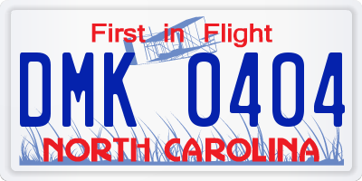 NC license plate DMK0404