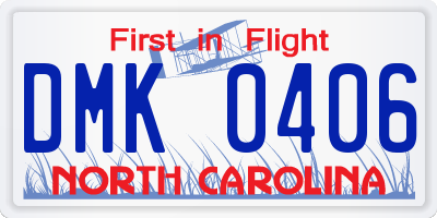 NC license plate DMK0406